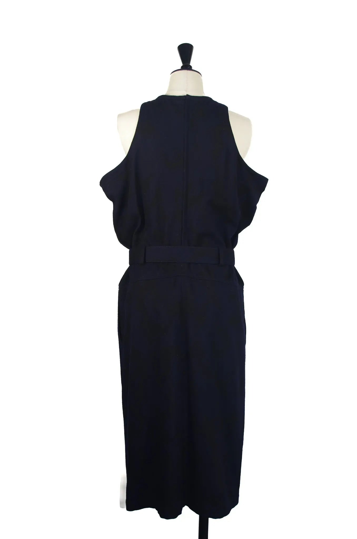 Robe Sans Manches Ceinturée en Laine Bleu Nuit – COMME des GARÇONS AD1989