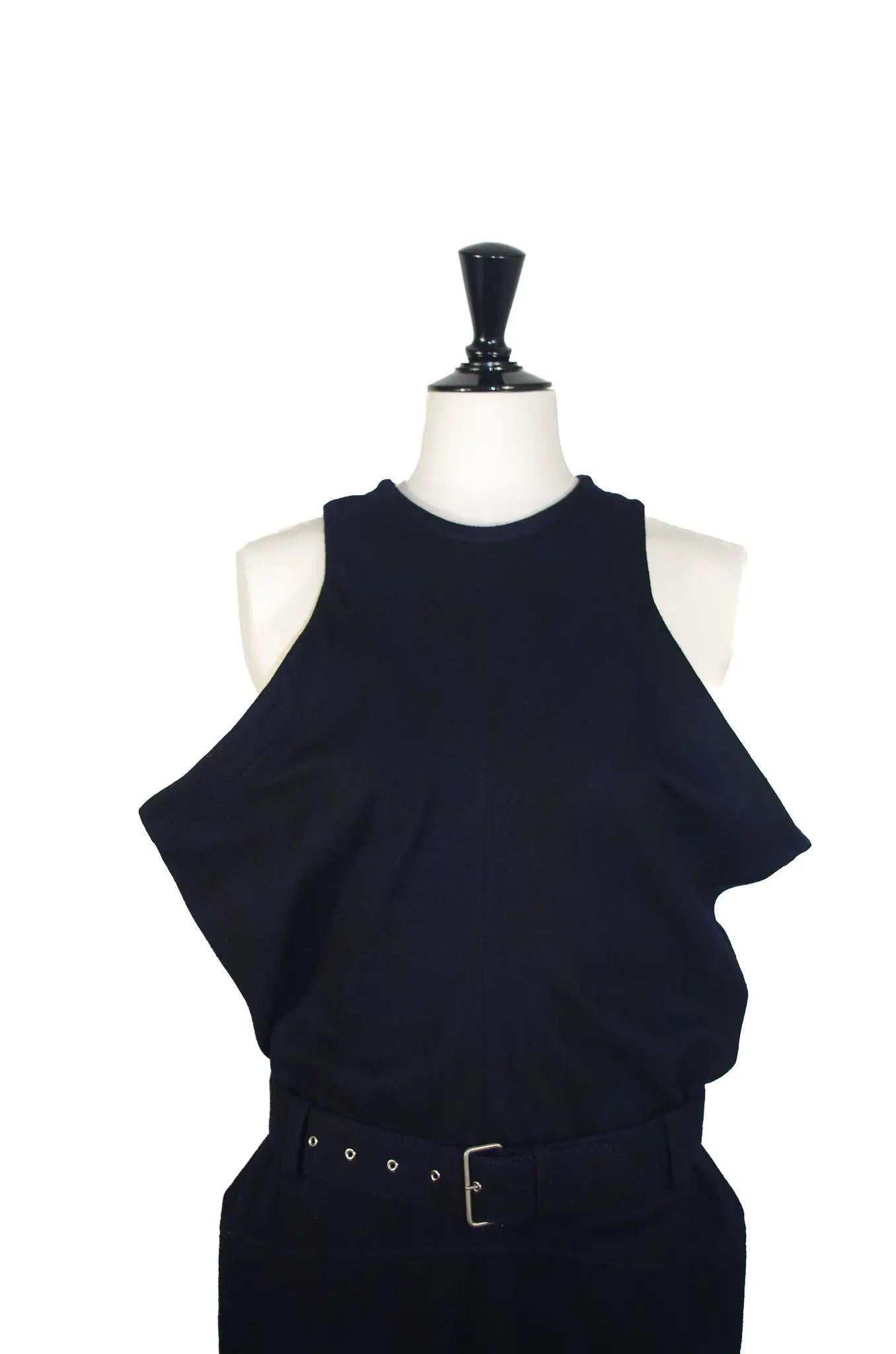 Robe Sans Manches Ceinturée en Laine Bleu Nuit – COMME des GARÇONS AD1989