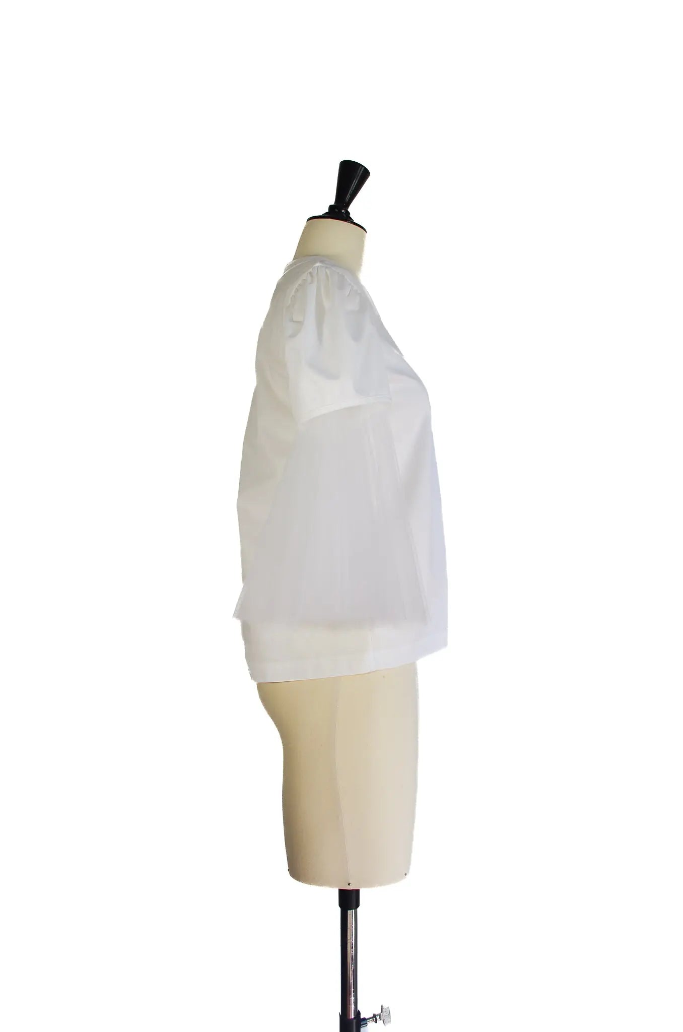 Top Blanc Neuf à Manches Volumineuses en Tulle – noir kei ninomiya (Made in Japan, AD2023)