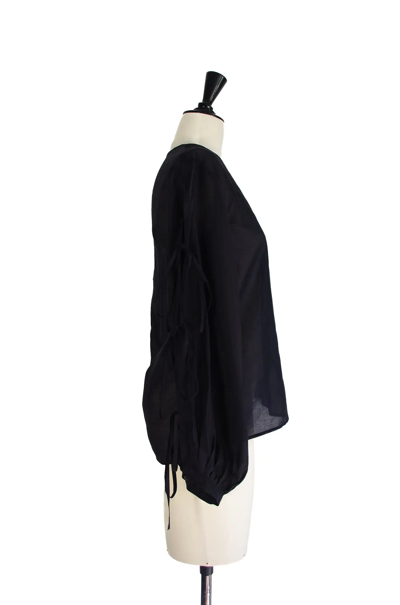 Top Bleu Marine à Manches Nouées – ESTNATION (Made in Japan)