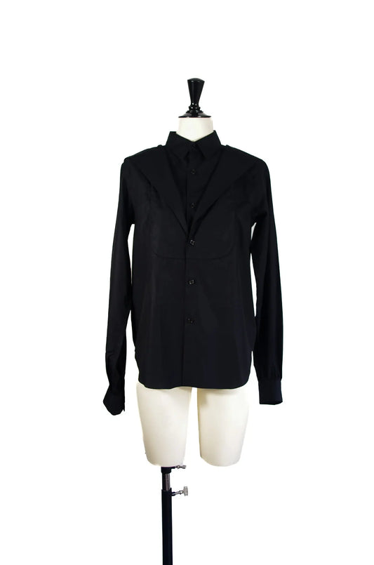 Chemise noir kei ninomiya structurée avec capuche (2025) 