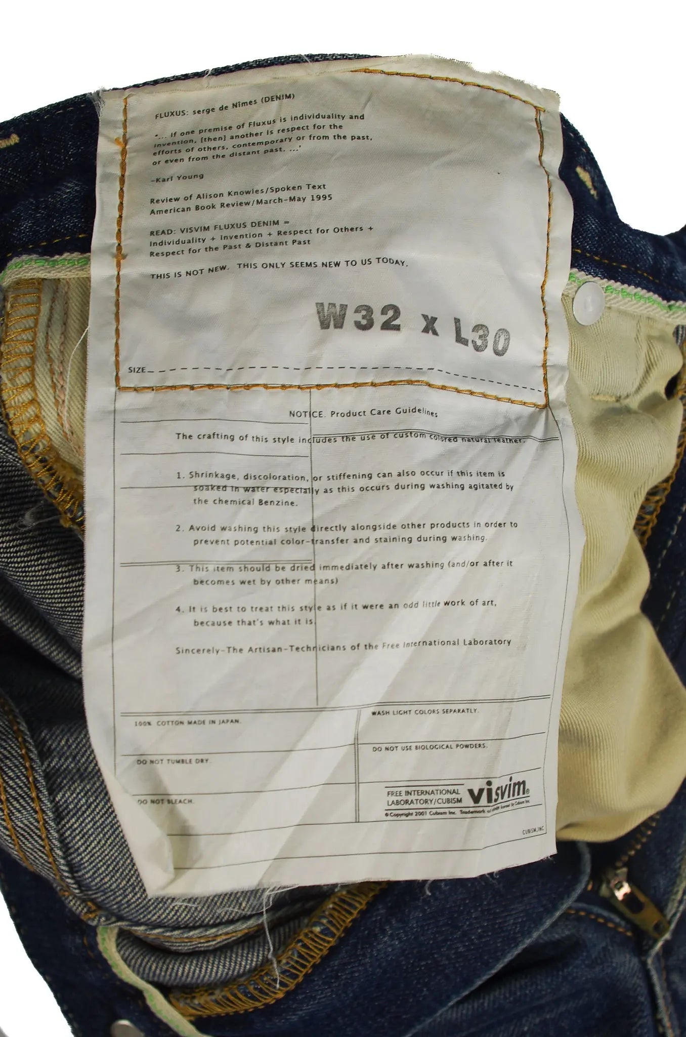 VISVIM ヴィスヴィム FLUXUS DENIM 01NW パイソンパッチ Jean Visvim – Genuine Python Patch – Japanese Selvedge - Kizuna