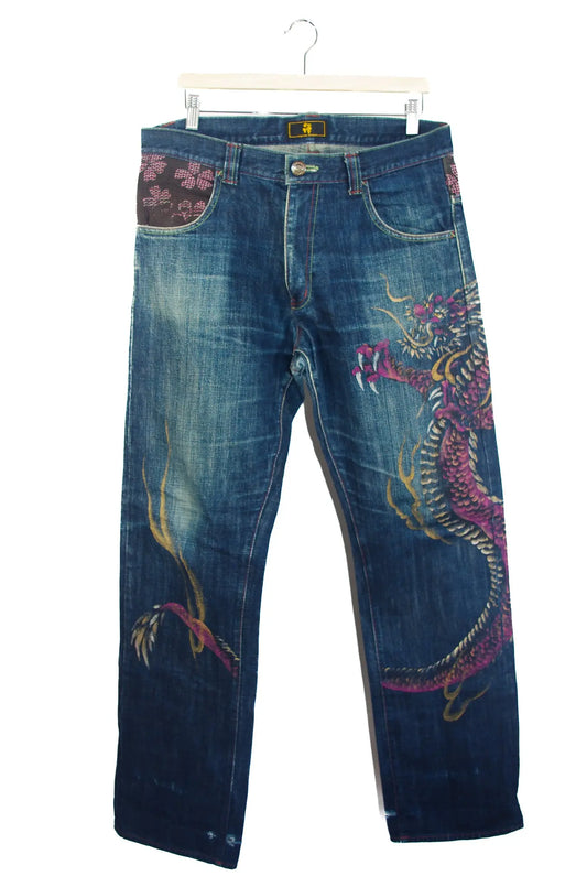 Jean japonais KYODEN INC – Dragon peint à la main 