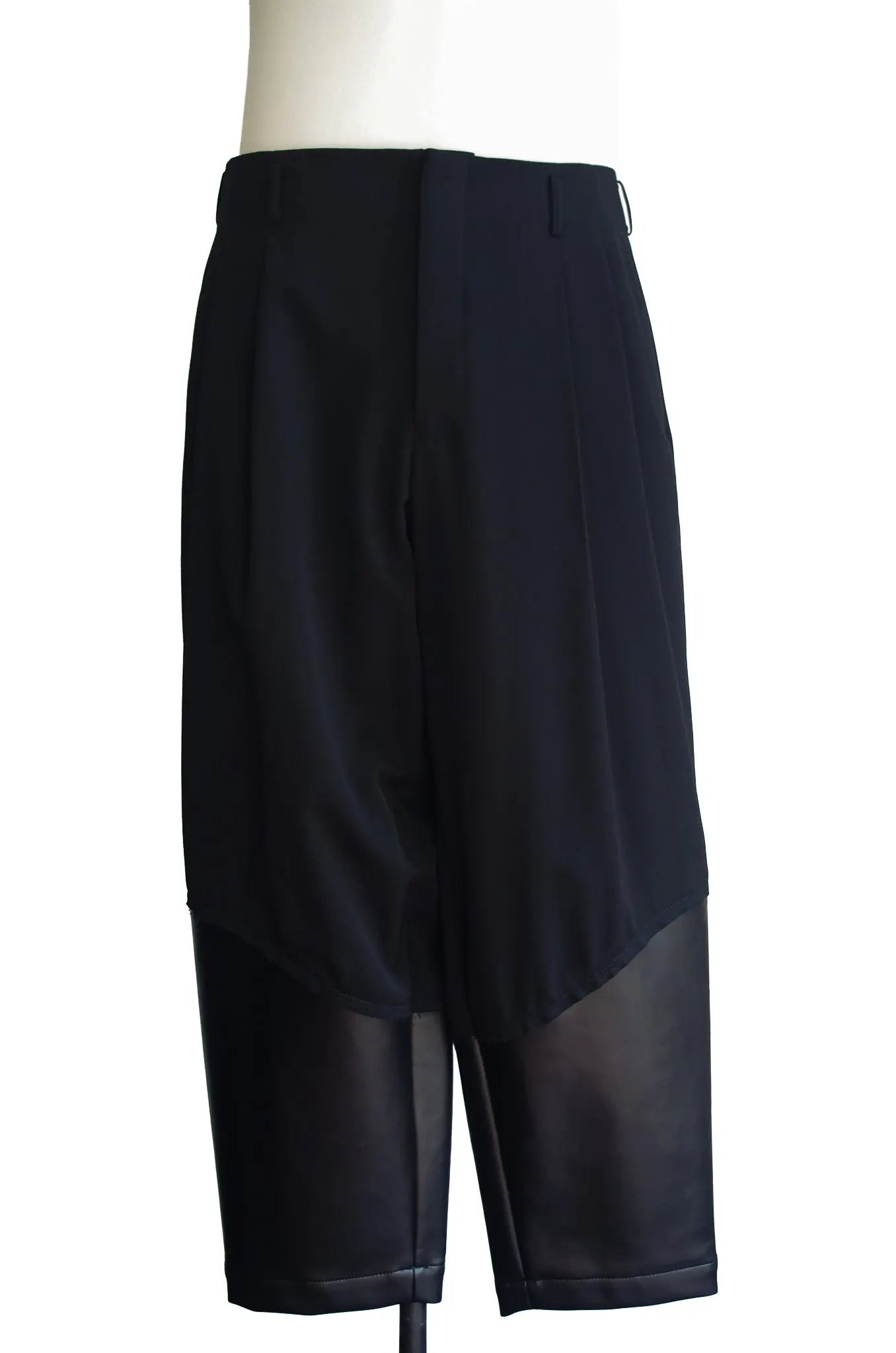 Pantalon volumes laine & cuir synthétique - COMME des GARÇONS HOMME PLUS (2019) 