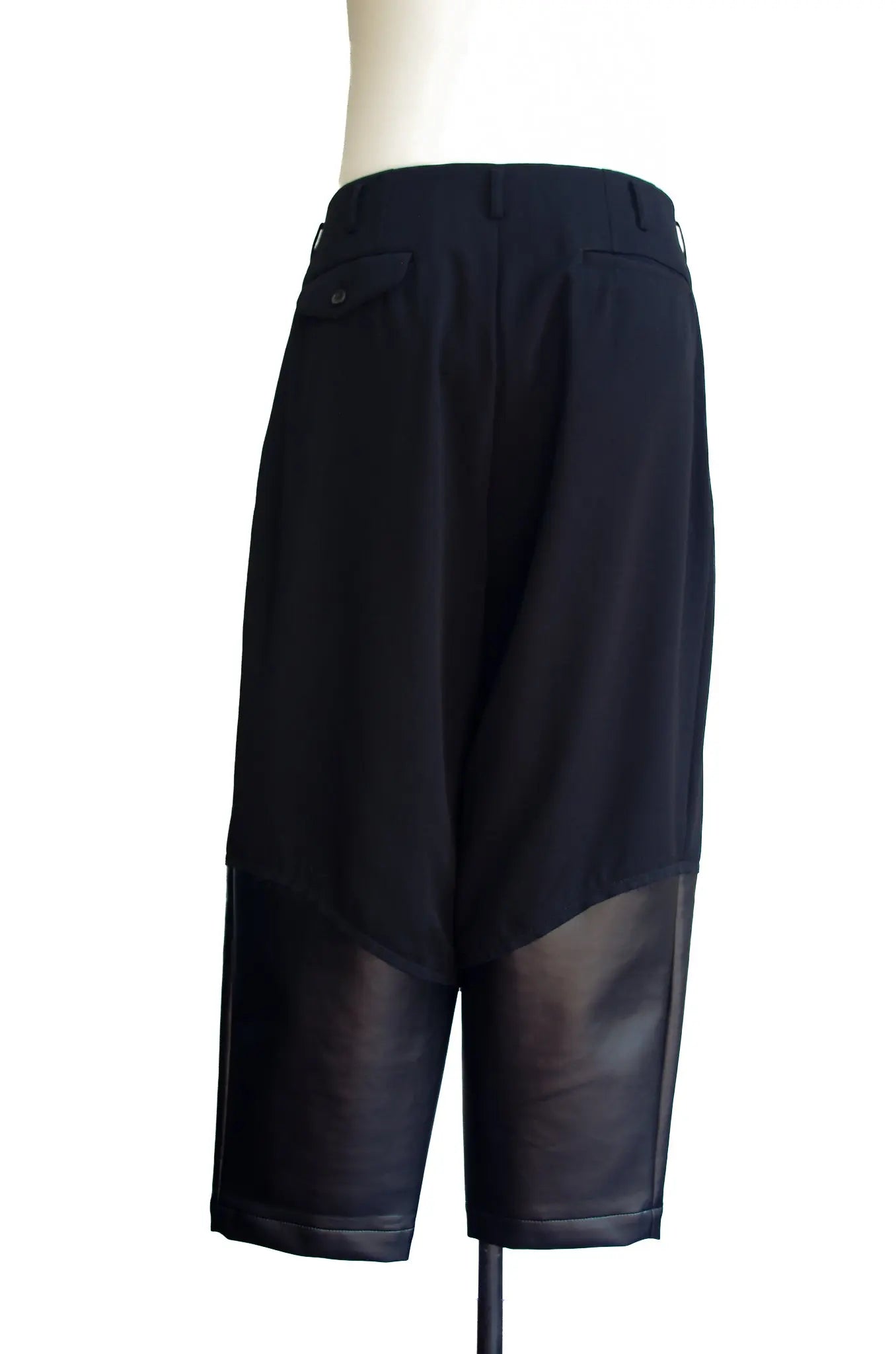 Pantalon volumes laine & cuir synthétique - COMME des GARÇONS HOMME PLUS (2019) 