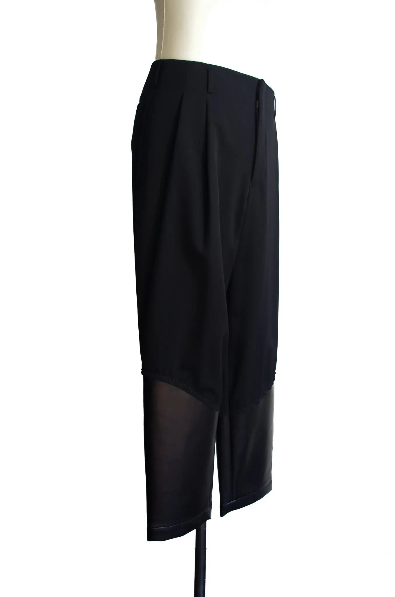 Pantalon volumes laine & cuir synthétique - COMME des GARÇONS HOMME PLUS (2019) 