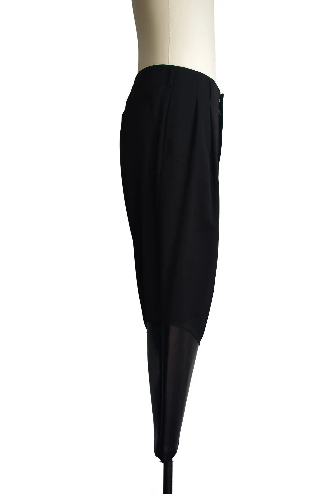 Pantalon volumes laine & cuir synthétique - COMME des GARÇONS HOMME PLUS (2019) 