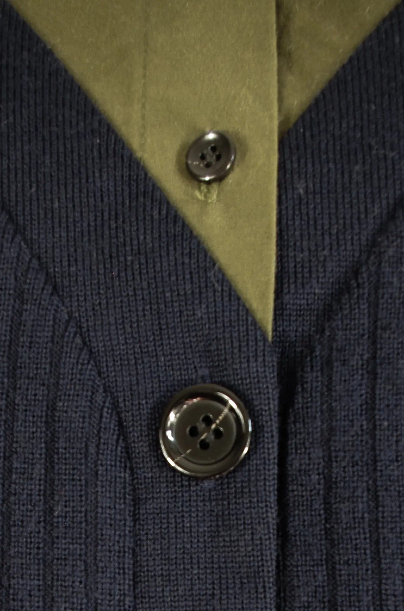 Robe Longue Kaki & Marine en Coton et Laine – RUMCHE (Made in Japan) 