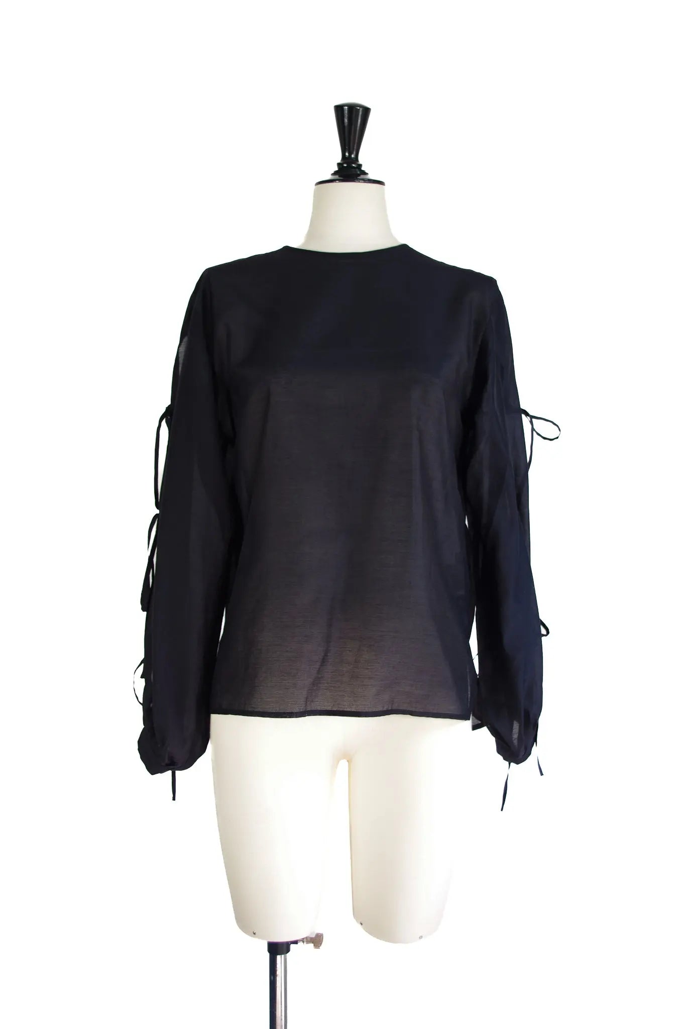 Top Bleu Marine à Manches Nouées – ESTNATION (Made in Japan) 