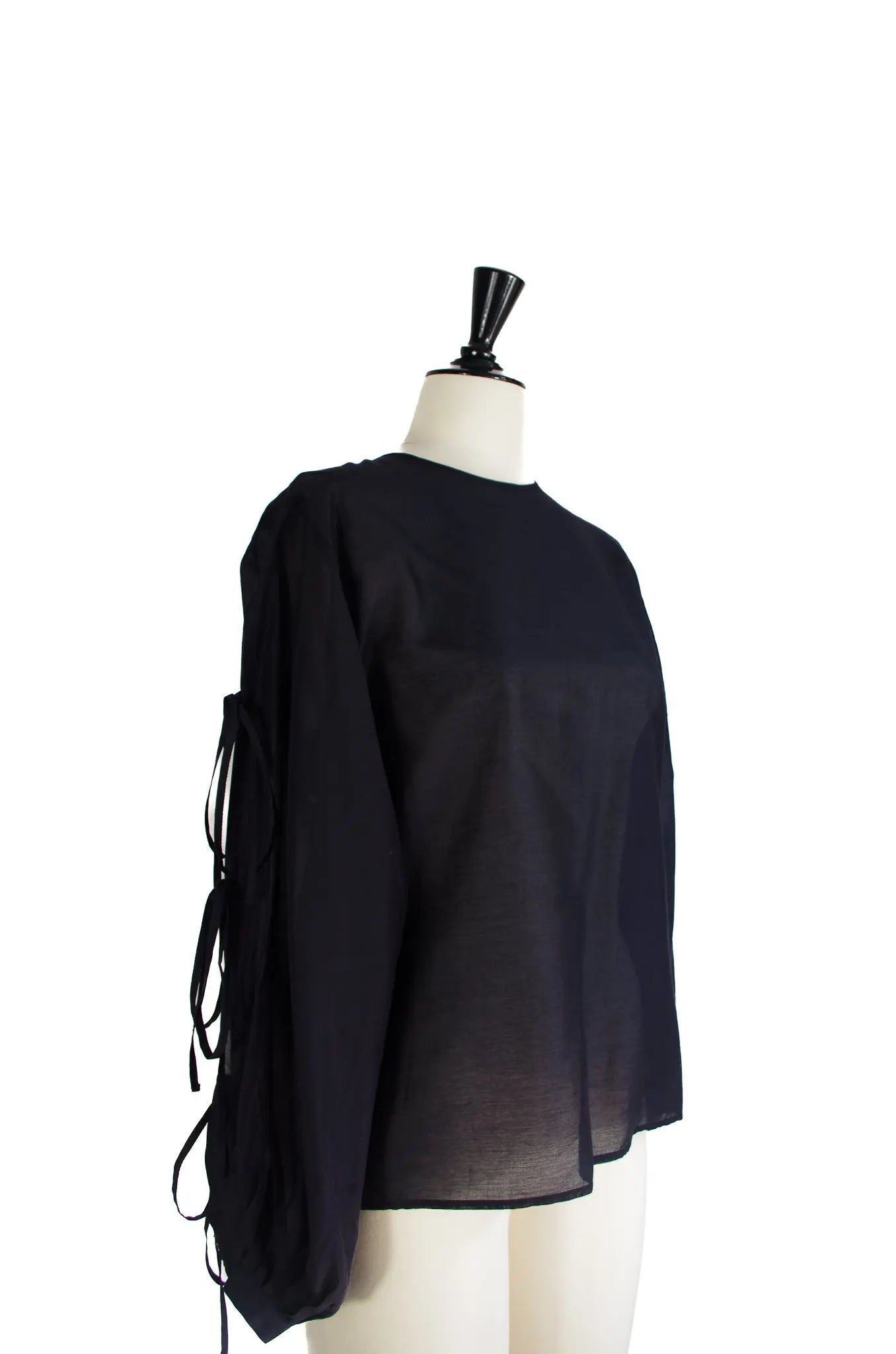 Top Bleu Marine à Manches Nouées – ESTNATION (Made in Japan) 