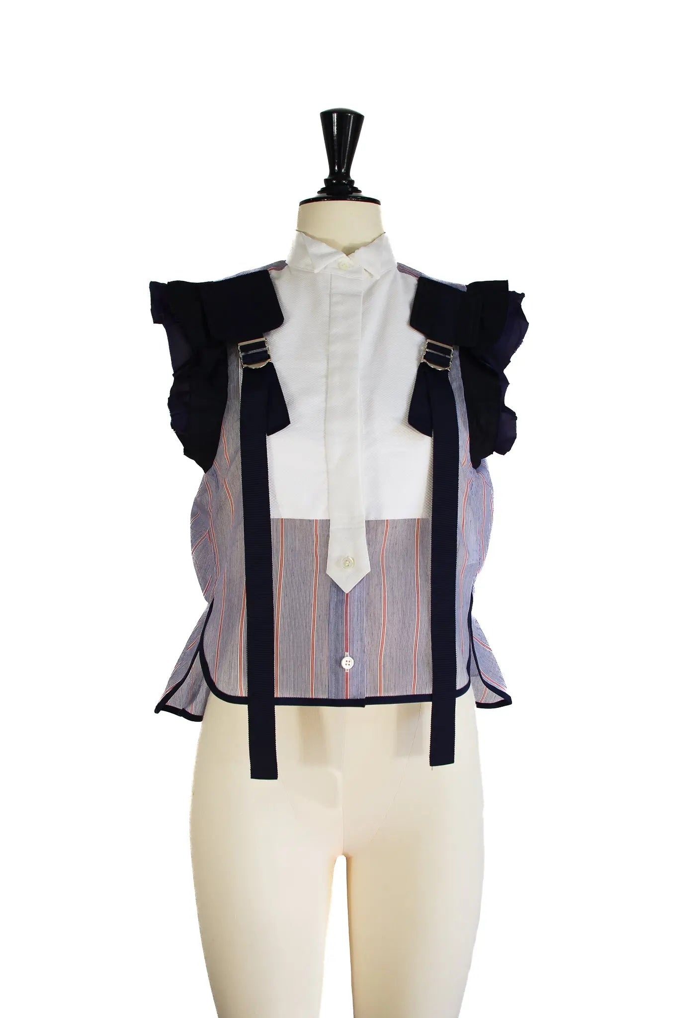 Top Chemise Hybride Sans Manches à Bretelles – Sacai AD2019 