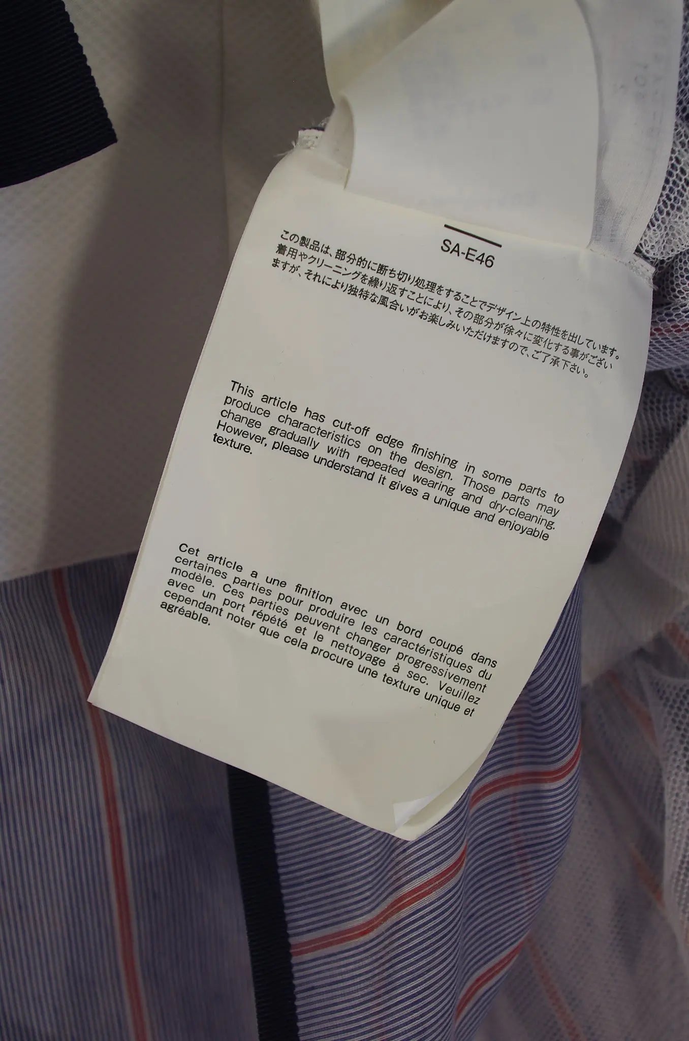 Top Chemise Hybride Sans Manches à Bretelles – Sacai AD2019 