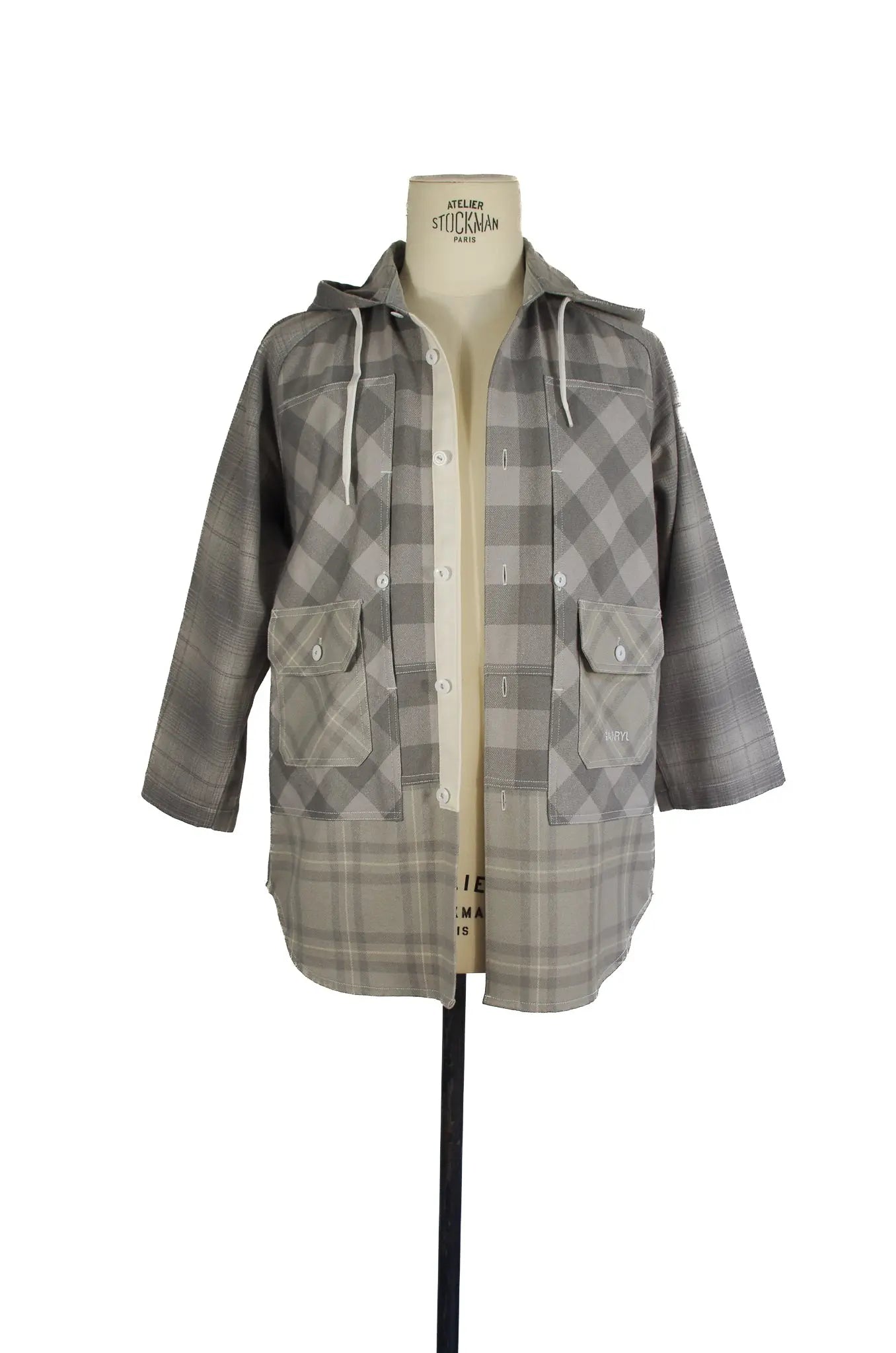 Veste à capuche oversize à carreaux – GANRYU COMME des GARÇONS – AD2014 