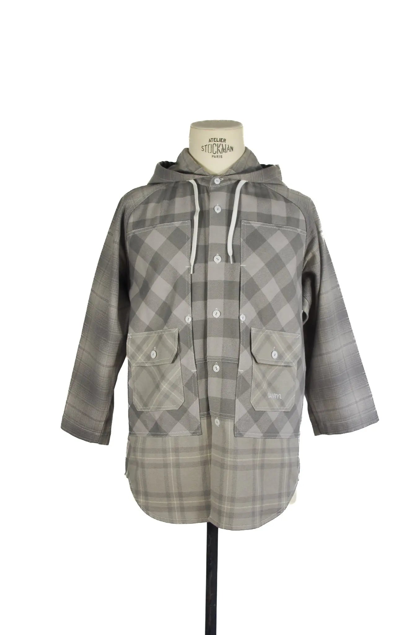 Veste à capuche oversize à carreaux – GANRYU COMME des GARÇONS – AD2014 