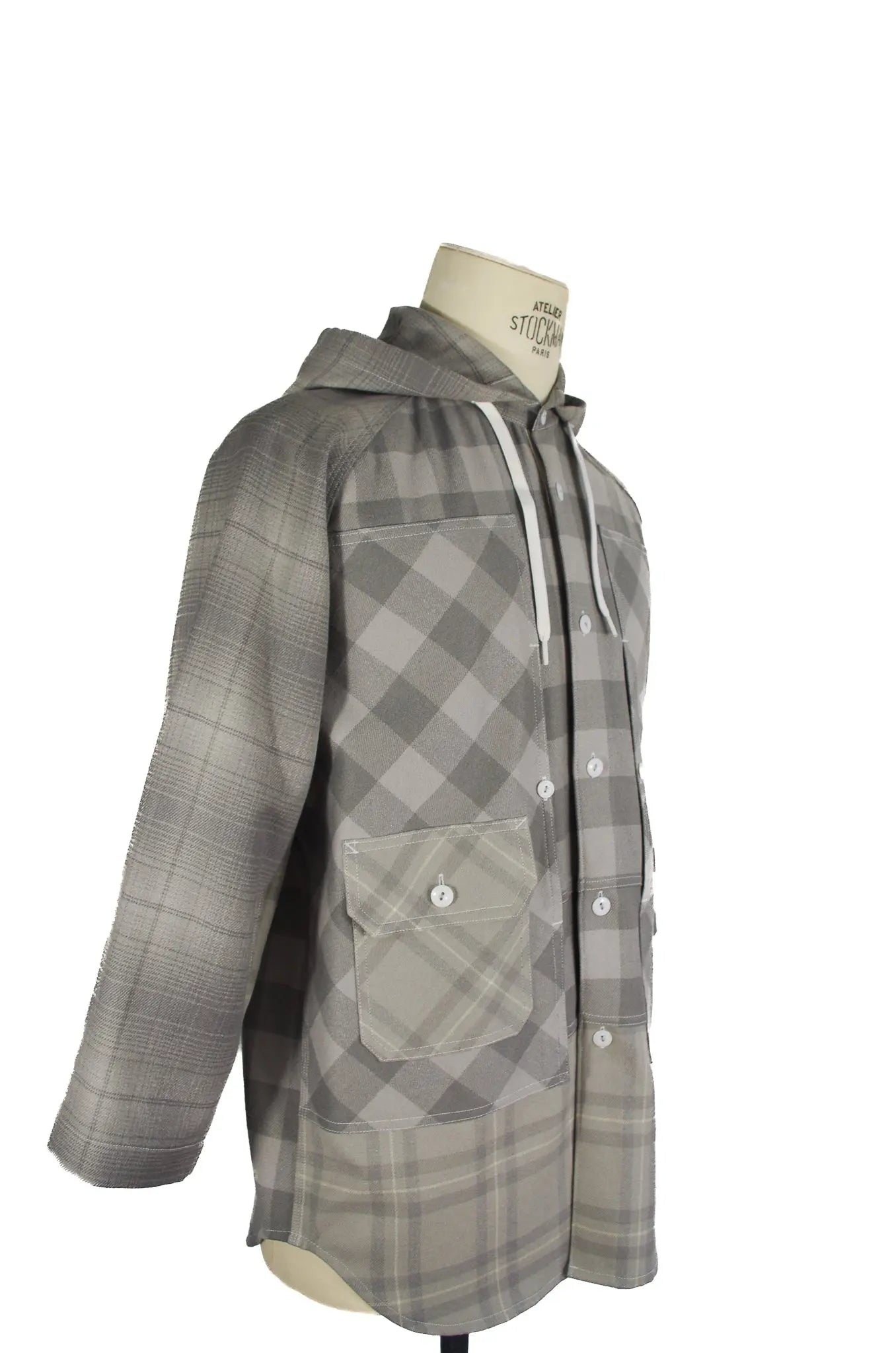Veste à capuche oversize à carreaux – GANRYU COMME des GARÇONS – AD2014 